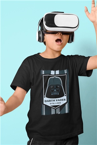 Star Wars (Dart Vader) Baskılı Unisex Siyah Çocuk Tişört - Tshirt