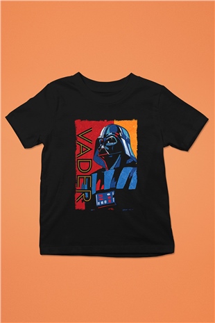 Star Wars (Dart Vader) Baskılı Unisex Siyah Çocuk Tişört - Tshirt