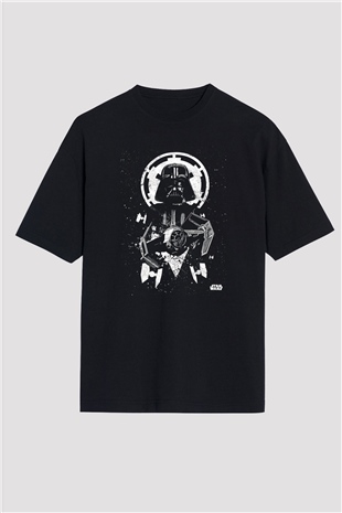 Star Wars (Dart Vader) Baskılı Unisex Siyah Oversize Tişört - Tshirt