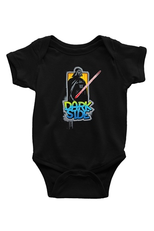 Star Wars (Dart Vader) Baskılı Unisex Siyah Bebek Body - Zıbın