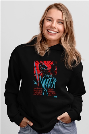 Star Wars (Dart Vader) Baskılı Unisex Siyah Hoodie