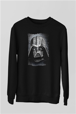 Star Wars (Dart Vader) Baskılı Unisex Siyah Sweatshirt
