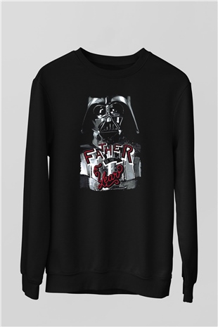 Star Wars (Dart Vader) Baskılı Unisex Siyah Sweatshirt