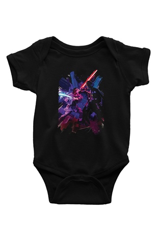 Star Wars (Dart Vader) Baskılı Unisex Siyah Bebek Body - Zıbın