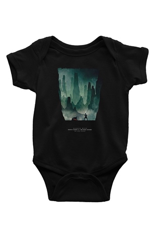 Star Wars (Dart Vader) Baskılı Unisex Siyah Bebek Body - Zıbın