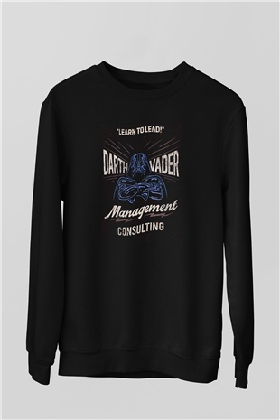 Star Wars (Dart Vader) Baskılı Unisex Siyah Sweatshirt