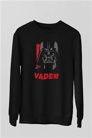 Star Wars (Dart Vader) Baskılı Unisex Siyah Sweatshirt