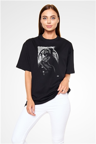 Star Wars (Dart Vader) Baskılı Unisex Siyah Oversize Tişört - Tshirt