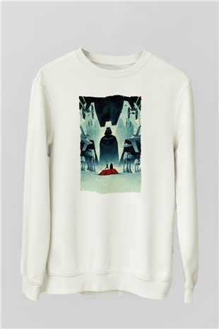 Star Wars İmparatorun Dönüşü (The Empire Strikes Back) Baskılı Beyaz Unisex Sweatshirt
