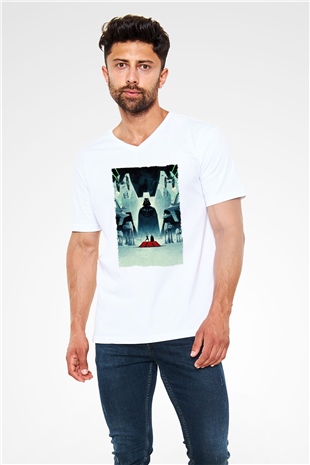 Star Wars İmparatorun Dönüşü (The Empire Strikes Back) Baskılı Beyaz Unisex V Yaka Tshirt