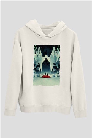 Star Wars İmparatorun Dönüşü (The Empire Strikes Back) Baskılı Beyaz Unisex Kapüşonlu Sweatshirt