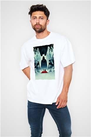 Star Wars İmparatorun Dönüşü (The Empire Strikes Back) Baskılı Beyaz Unisex Oversize Oversize T-shirt
