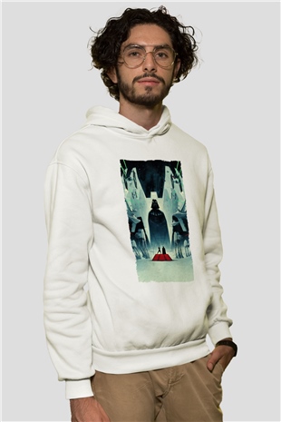 Star Wars İmparatorun Dönüşü (The Empire Strikes Back) Baskılı Beyaz Unisex Kapüşonlu Sweatshirt