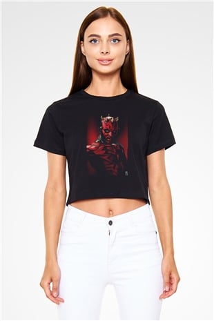 Star Wars Siyah  Crop Top Tişört