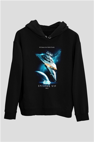 Star Wars Siyah Unisex Kapşonlu Sweatshirt