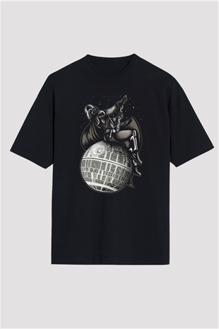 Star Wars Siyah Unisex Oversize Tişört T-Shirt
