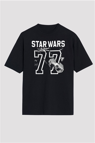 Star Wars Siyah Unisex Oversize Tişört T-Shirt