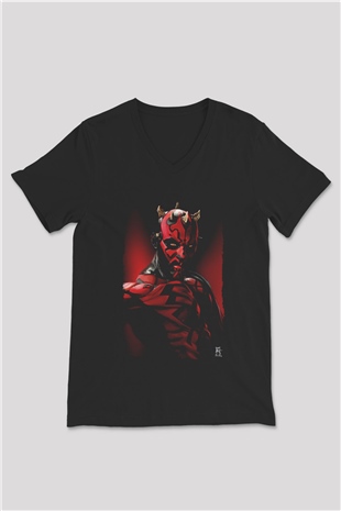 Star Wars Siyah Unisex V Yaka Tişört