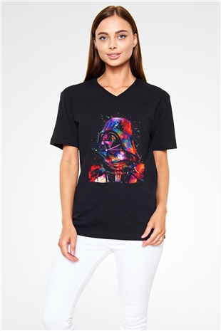 Star Wars Siyah Unisex V Yaka Tişört