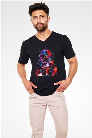 Star Wars Siyah Unisex V Yaka Tişört