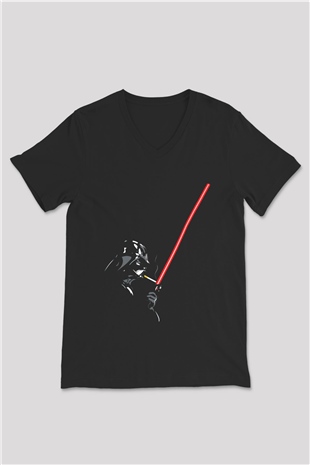 Star Wars Siyah Unisex V Yaka Tişört T-Shirt