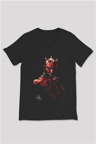 Star Wars Siyah Unisex V Yaka Tişört T-Shirt