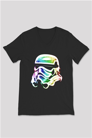 Star Wars Siyah Unisex V Yaka Tişört T-Shirt