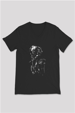 Star Wars Siyah Unisex V Yaka Tişört T-Shirt