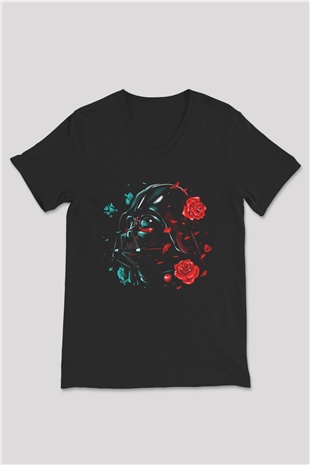Star Wars Siyah Unisex V Yaka Tişört T-Shirt