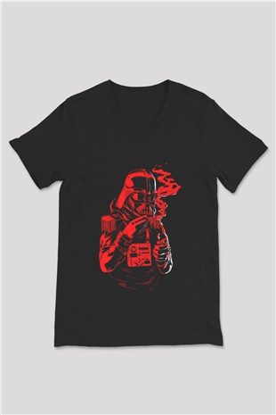 Star Wars Siyah Unisex V Yaka Tişört T-Shirt