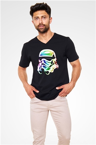 Star Wars Siyah Unisex V Yaka Tişört T-Shirt