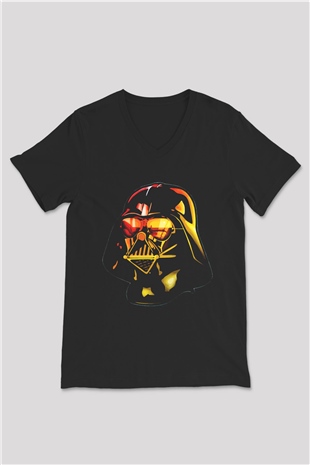 Star Wars Siyah Unisex V Yaka Tişört T-Shirt