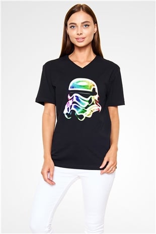 Star Wars Siyah Unisex V Yaka Tişört T-Shirt