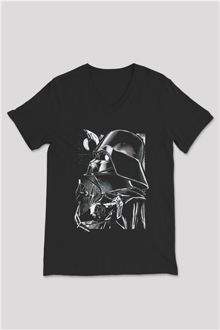 Star Wars Siyah Unisex V Yaka Tişört T-Shirt