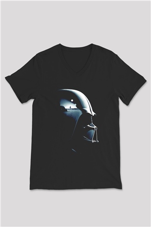 Star Wars Siyah Unisex V Yaka Tişört T-Shirt