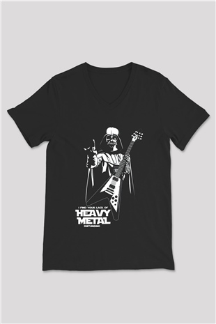 Star Wars Siyah Unisex V Yaka Tişört T-Shirt