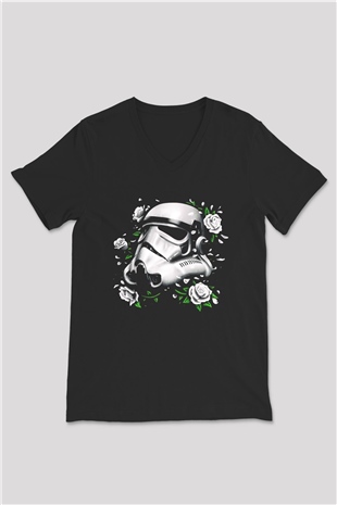 Star Wars Siyah Unisex V Yaka Tişört T-Shirt