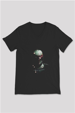 Star Wars Siyah Unisex V Yaka Tişört T-Shirt