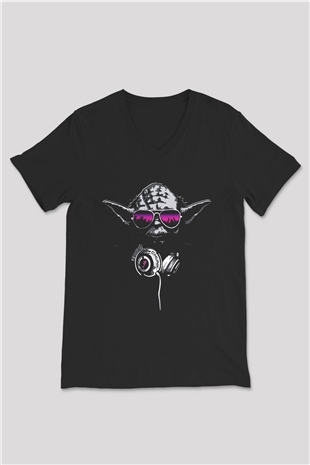 Star Wars Siyah Unisex V Yaka Tişört T-Shirt