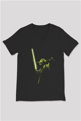 Star Wars Siyah Unisex V Yaka Tişört T-Shirt