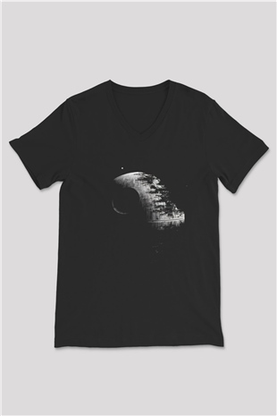 Star Wars Siyah Unisex V Yaka Tişört T-Shirt