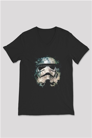 Star Wars Siyah Unisex V Yaka Tişört T-Shirt