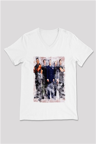 Stargate SG-1 Beyaz Unisex V Yaka Tişört