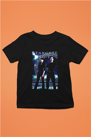 Stargate SG-1 Siyah Unisex Çocuk Tişört