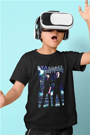 Stargate SG-1 Siyah Unisex Çocuk Tişört