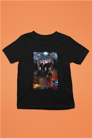 Stargate SG-1 Siyah Unisex Çocuk Tişört