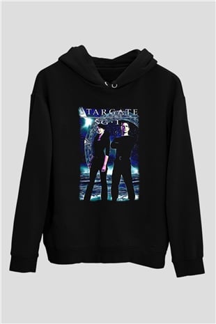 Stargate SG-1 Siyah Unisex Hoodie