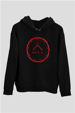 Stargate SG-1 Siyah Unisex Hoodie
