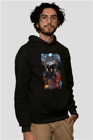 Stargate SG-1 Siyah Unisex Hoodie
