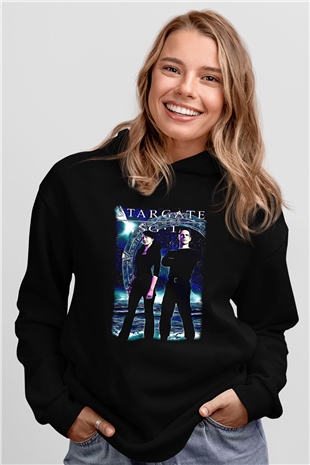 Stargate SG-1 Siyah Unisex Hoodie